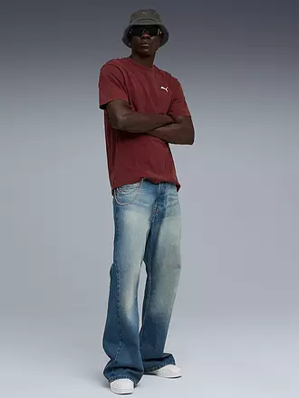 PUMA | Camiseta de hombre ESS ELEVATED Relaxed Wash | dunkelrot
